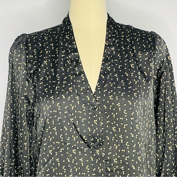 Prologue x Target Black Ground Dot Blouse- Pleated Cuffs- Size XL - Picture 3 of 7